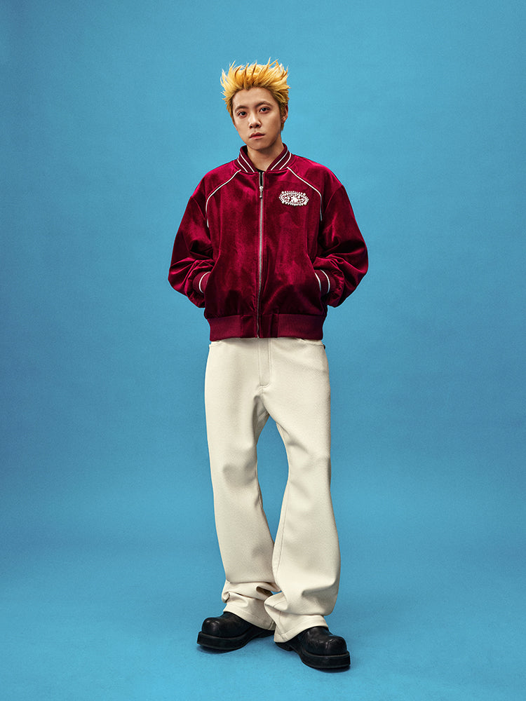 YADcrew Leather Rivet Flare Pants