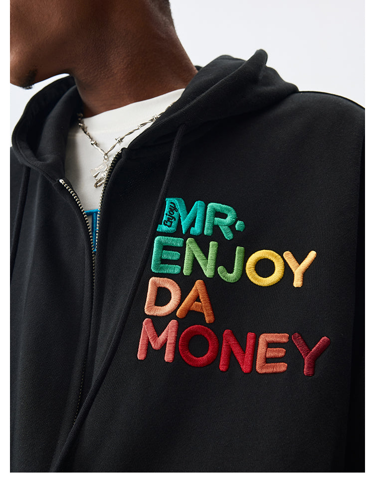 MEDM Rainbow Letter Zip Up Hoodie