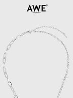 AWE Diamond Pin Black Heart Chain Necklace