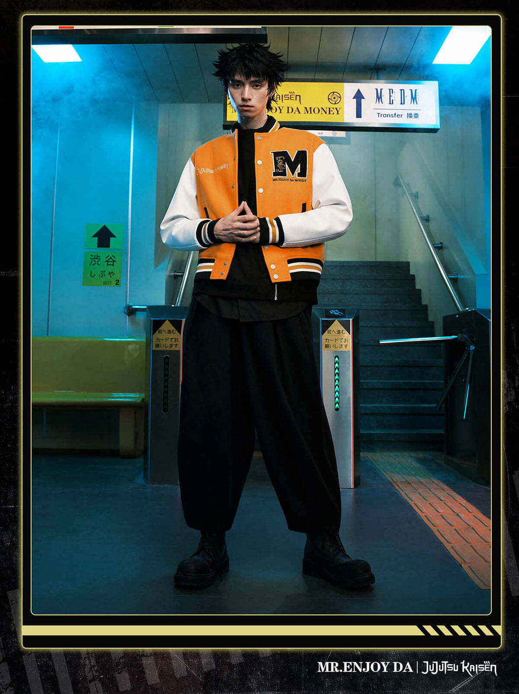 MEDM × Jujutsu Kaisen Character Patch Varsity Jacket
