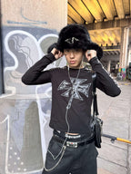 KARMANISTIC Metal Logo Fur Earflap Beanie