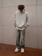 1807 One Point Box Logo Embroidery Hoodie