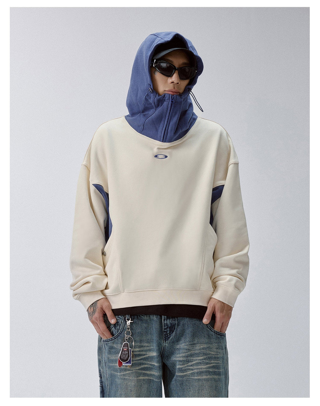 F2CE Color Block Hood with Zip Hoodie
