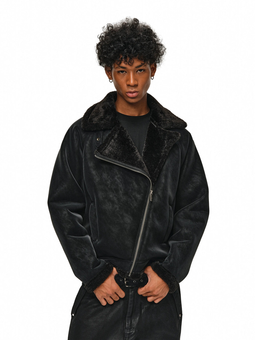 ANTIDOTE Faux Suede Double Rider Biker Jacket