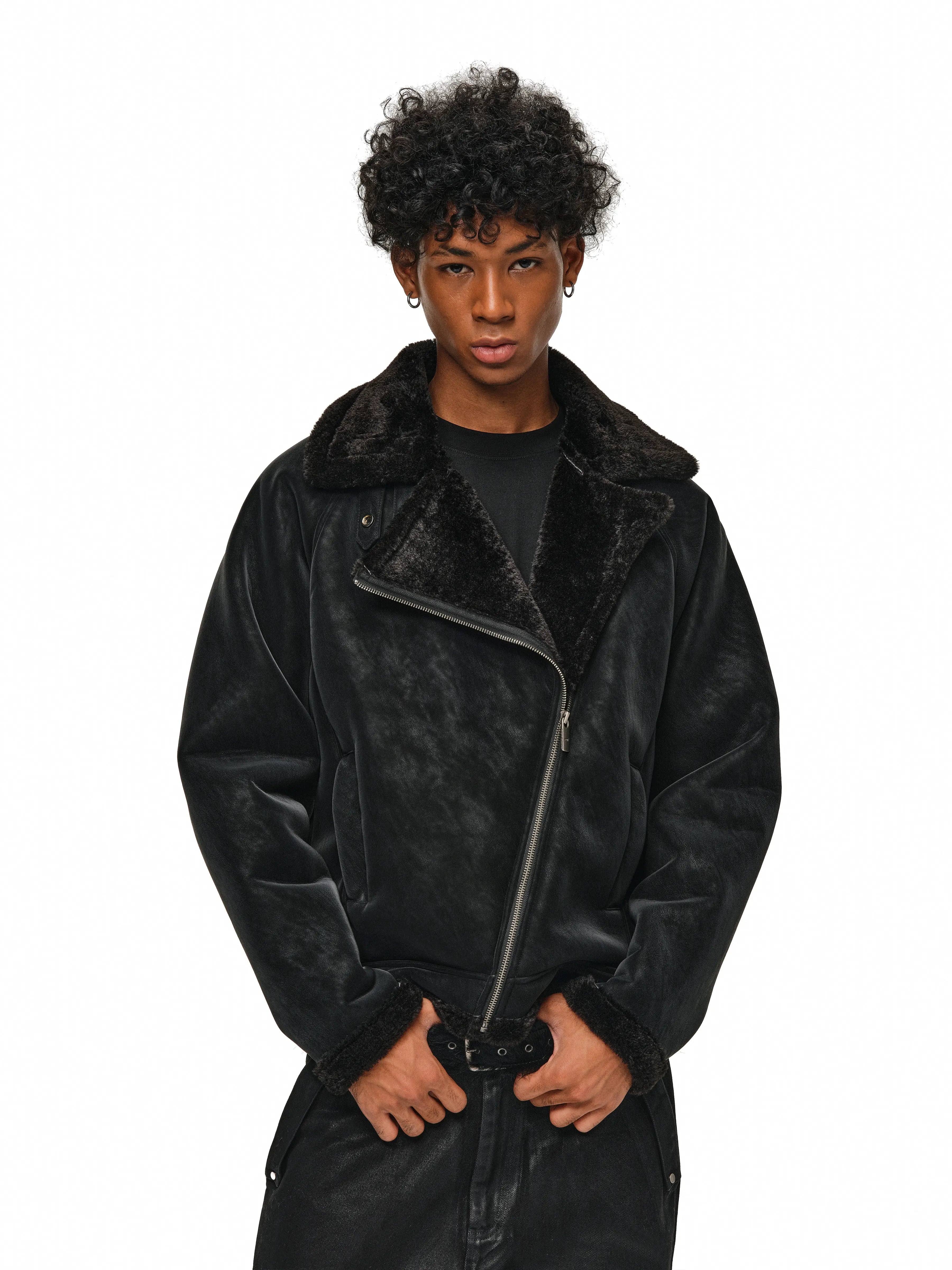 ANTIDOTE Faux Suede Double Rider Biker Jacket
