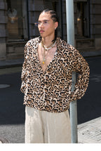 STEEPC Leopard Print Long Sleeve Shirt