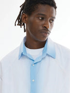 EMPTY REFERENCE White Blue Stripe Gradient Long Sleeve Shirt