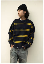 Remedy Striped Distressed Knit Sweater