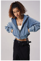 Remedy Backpack Design Washed Denim Short Jacket