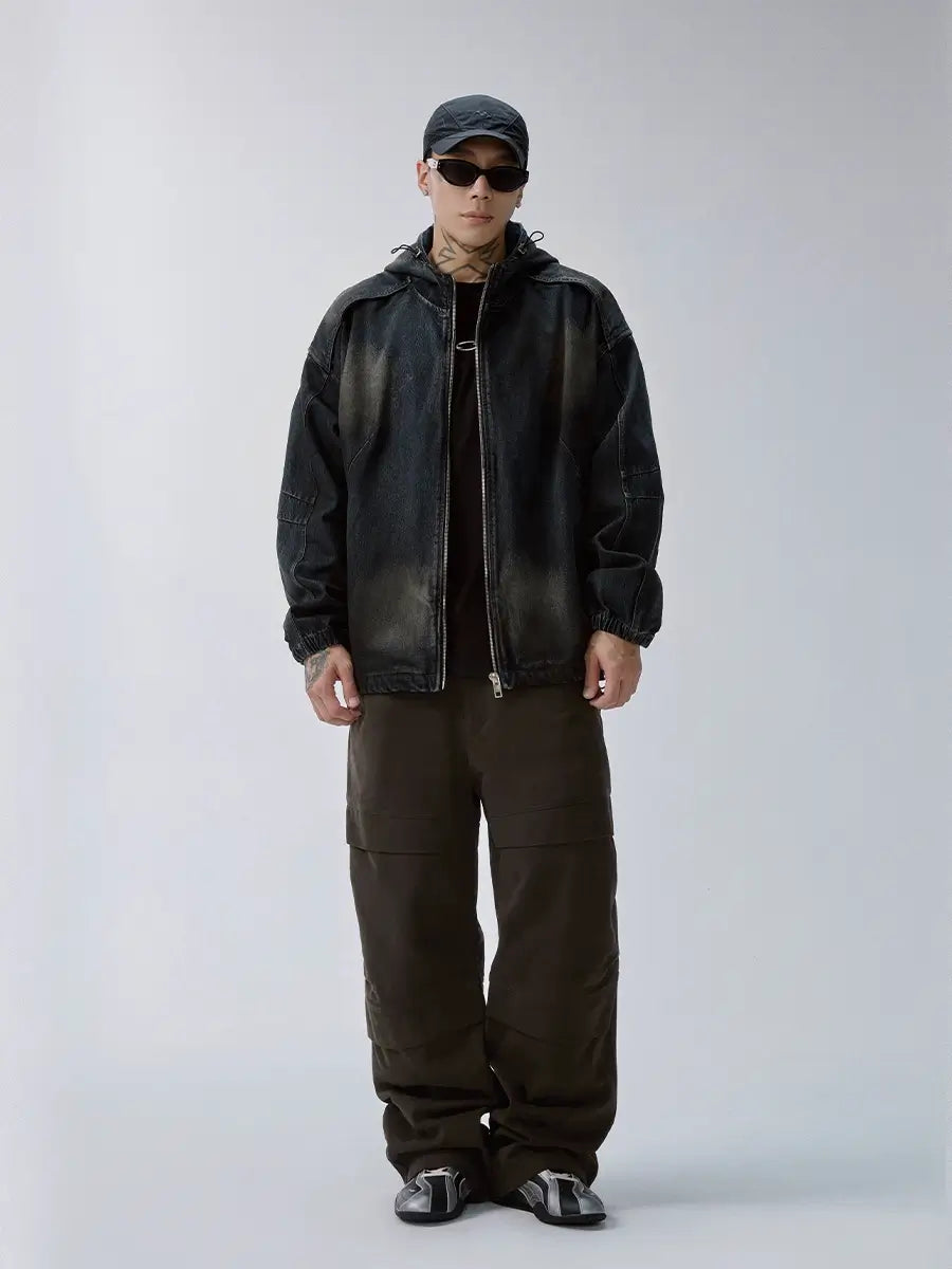 F2CE Reworked Patch Hooded Denim Jacket
