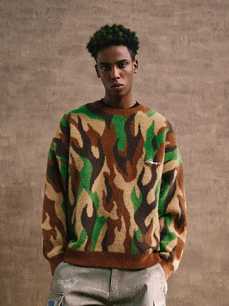 Remedy Flame Camouflage Knit Sweater