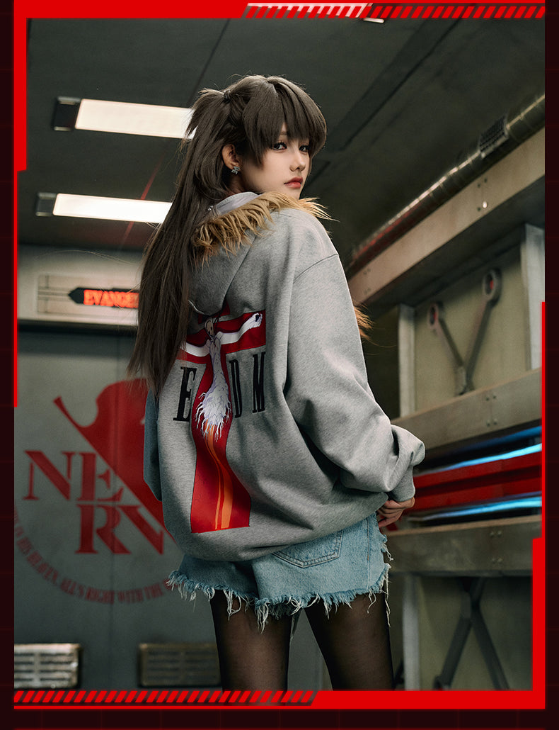 MEDM x EVA Lilith Removable Fur Zip-Up Hoodie