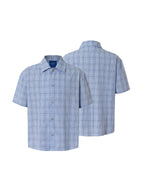 YADcrew All Over Rhinestone Plaid Short Sleeve Shirt
