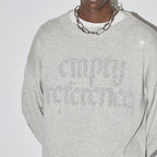 EMPTY REFERENCE Gray Hole Logo Knit Sweater