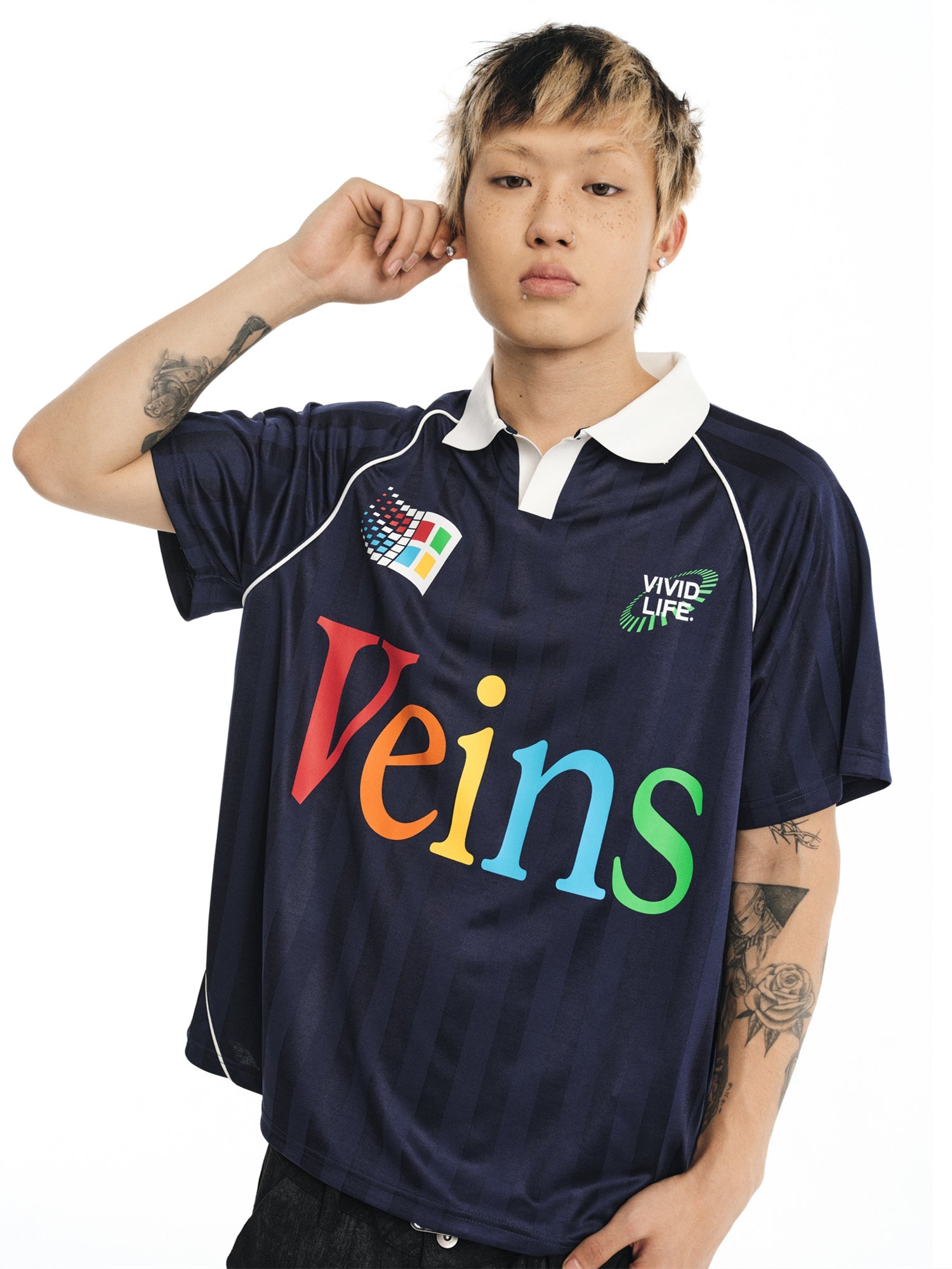NOVACAM Colorful Logo Vintage Soccer Polo Jersey