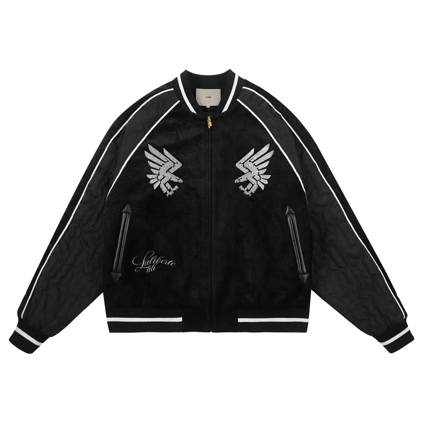Labt Eagle Embroidered Velvet Feel Souvenir Jacket