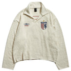 Remedy Number Patch Embroidered Polo Knit Sweater