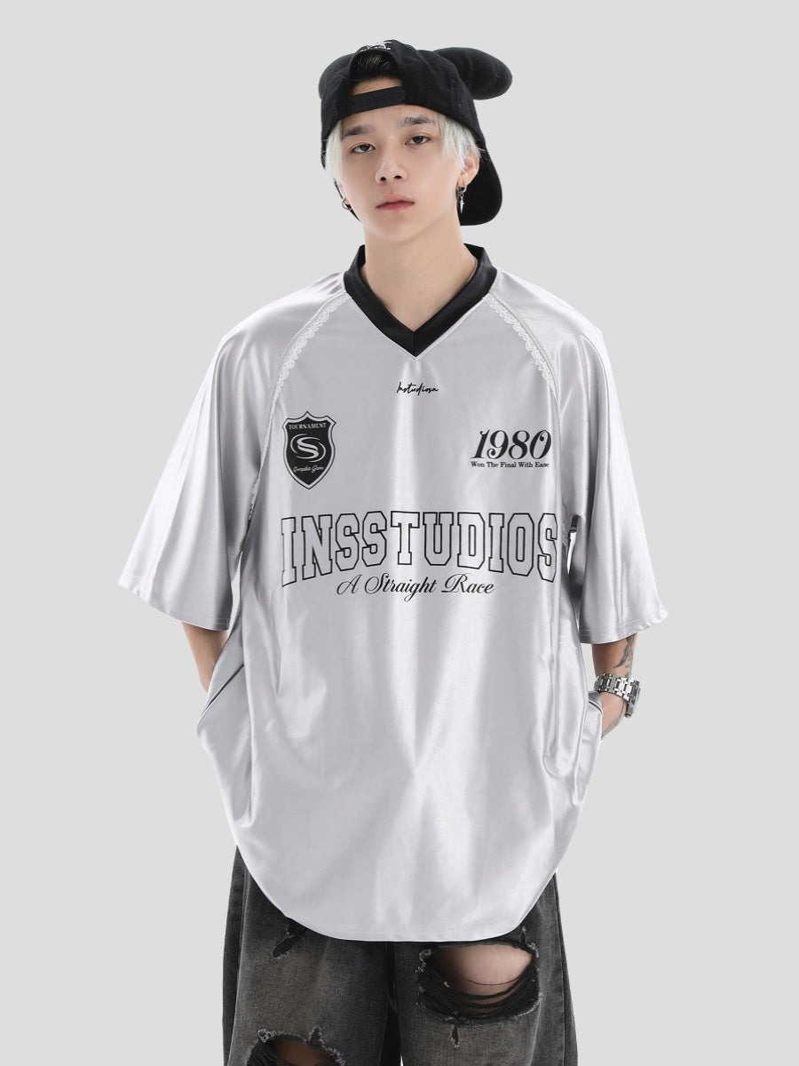 INSstudios Lace Letters Logo Soccer Jersey