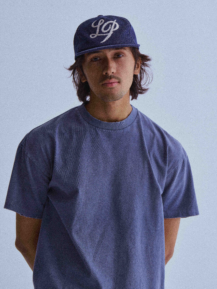 LIBERAFIT Chain Stitch Embroidered Denim Trucker Hat