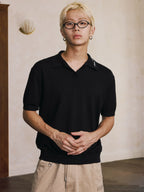MEDM Handwriting Embroidery Knit Polo