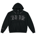 MEDM Flower Embroidered Zip Up Hoodie