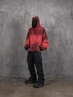 UNDERWATER Ashes Red Dirty Dye Old Deconstructed Destruction Hoodie