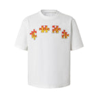 YADcrew Puzzle Piece Flame Rhinestone Tee
