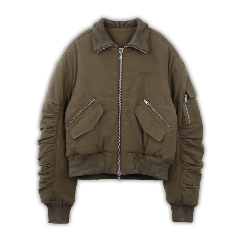 SOD Co. Olive Pilling Custom Pleated MA-1 Bomber Jacket