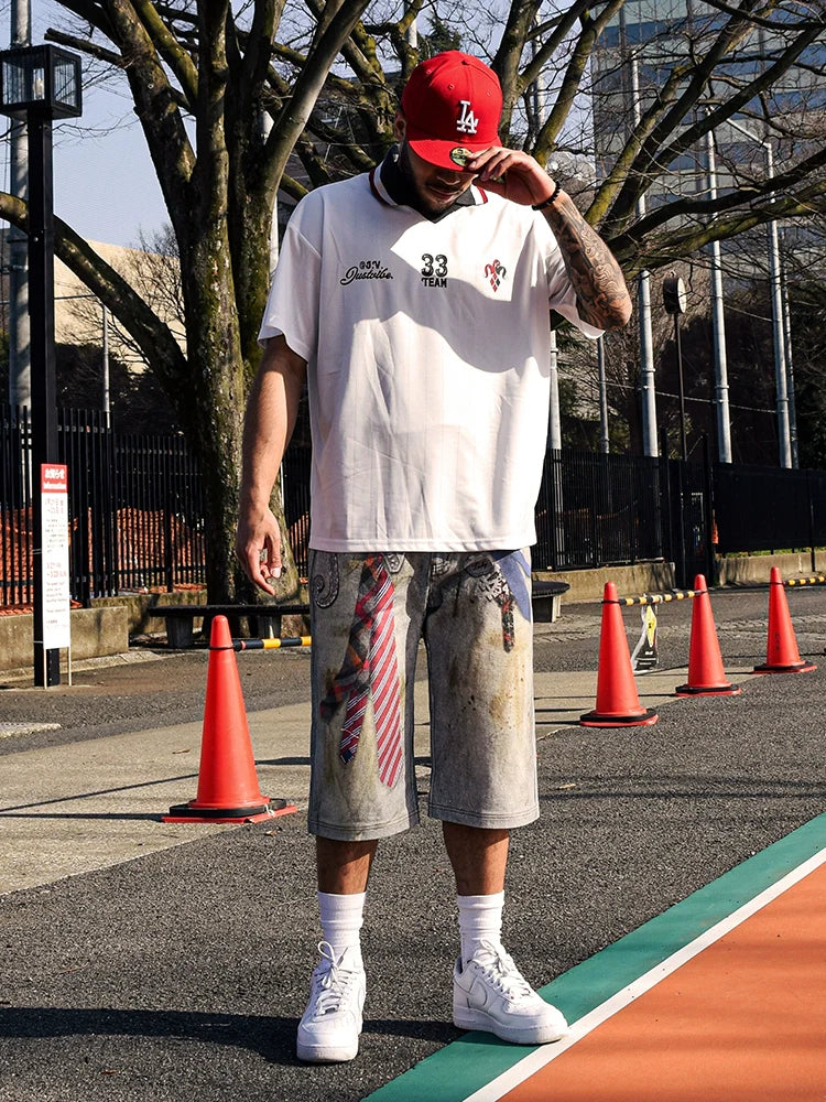 JUST VIBE Logo Soccer Jersey Polo Shirt