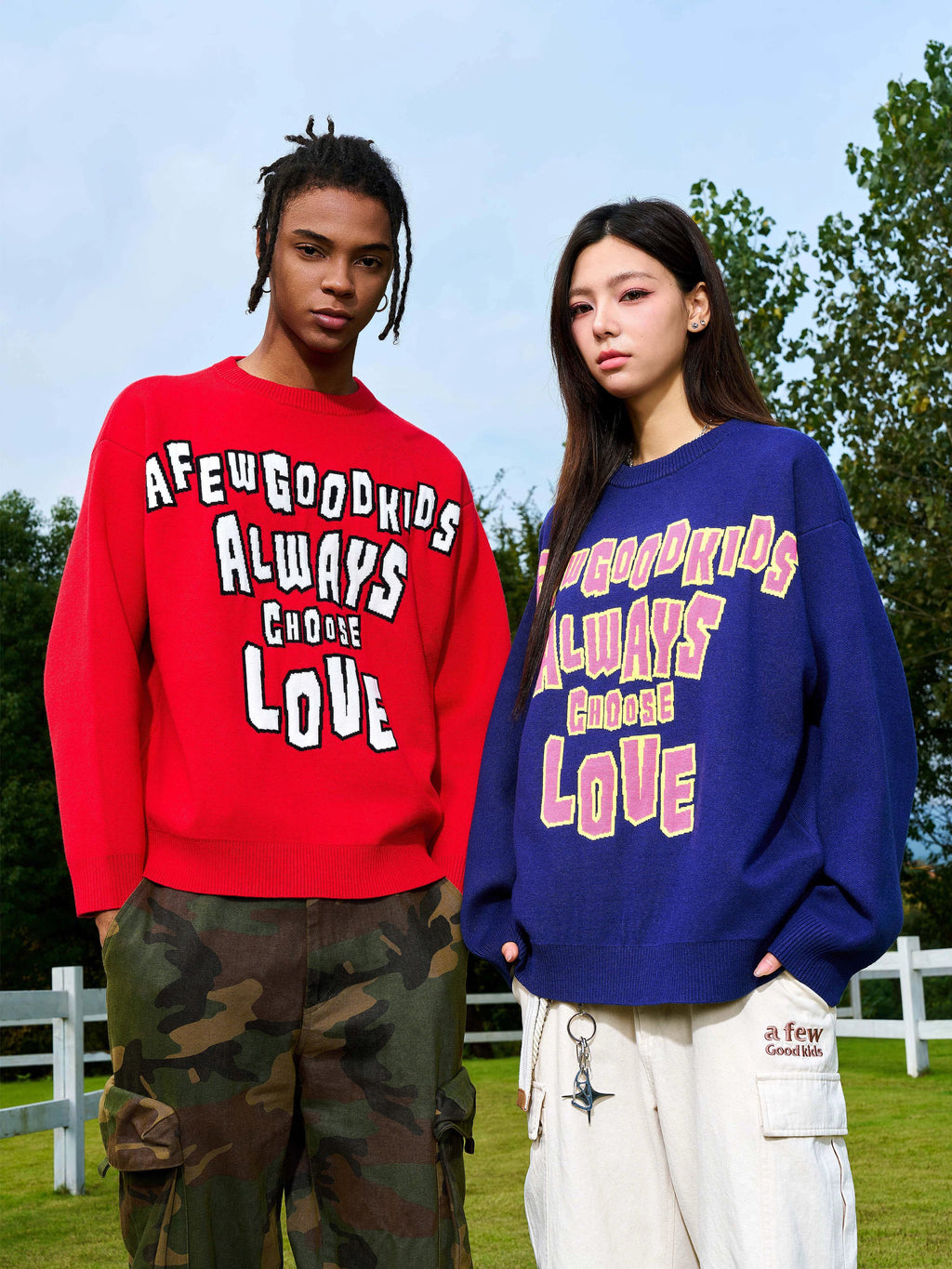 AFGK Slogan Letters Knit Sweater