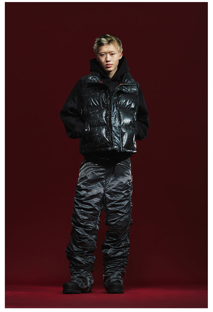 Remedy Cracked Design Puffer Vest