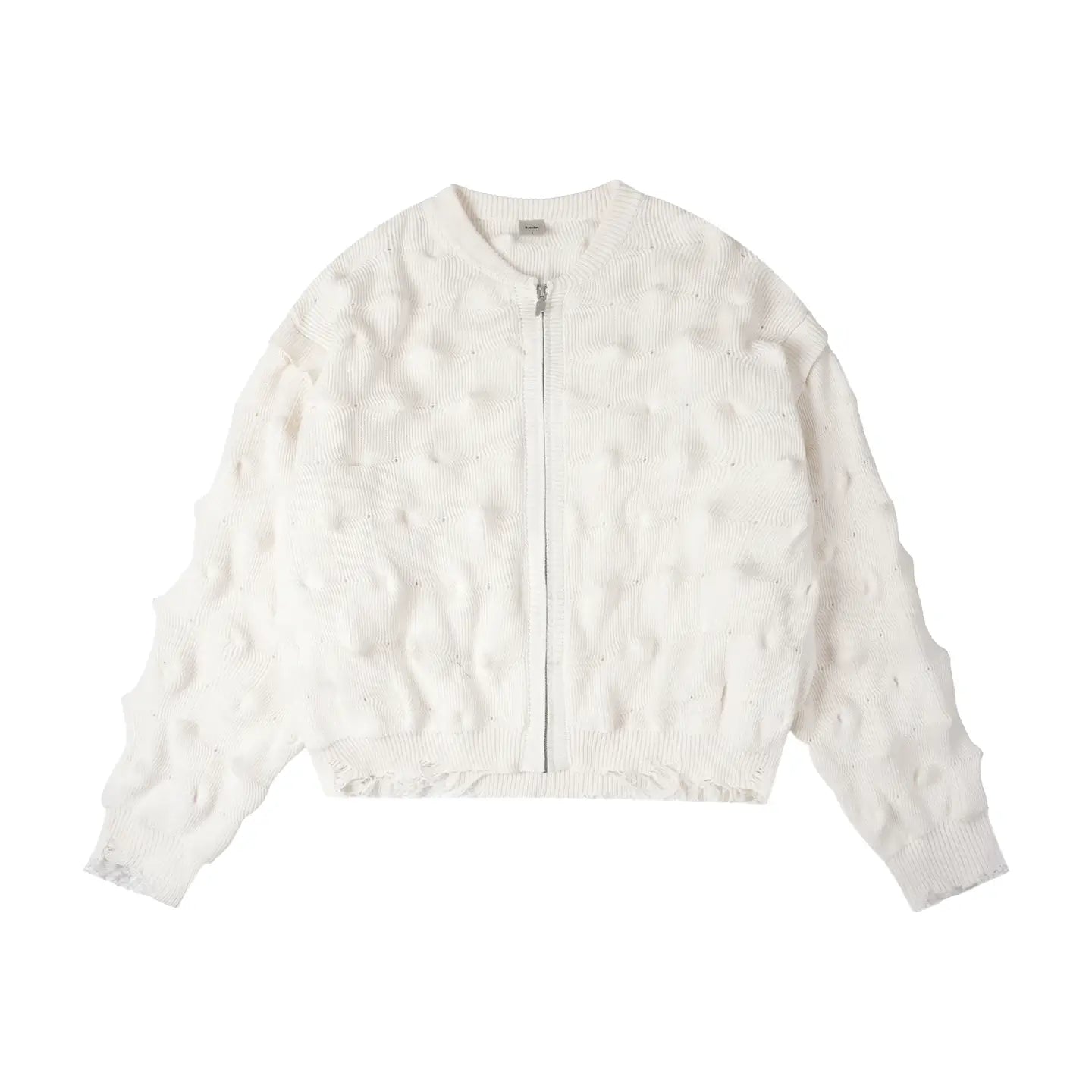 Labt Wave Distressed Knit Cardigan