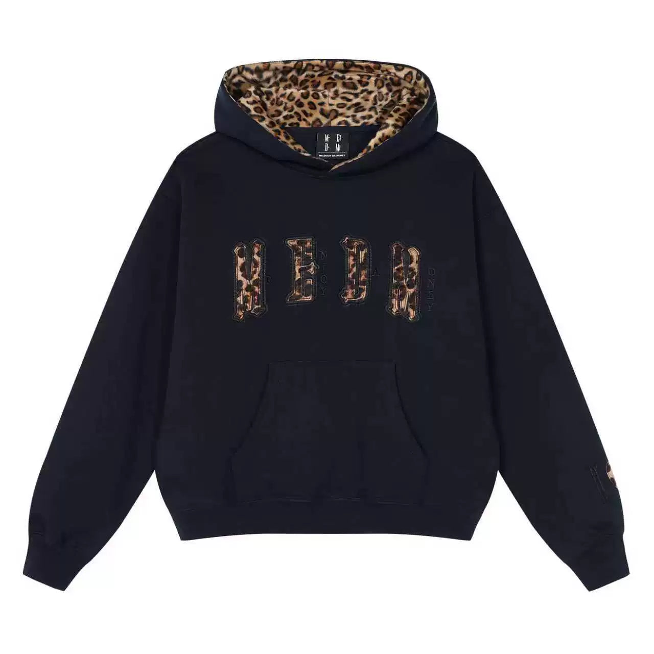 MEDM Leopard Faux Fur Layered Hoodie