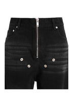 KARMANISTIC Rivet Zipper Fly Washed Flared Jeans