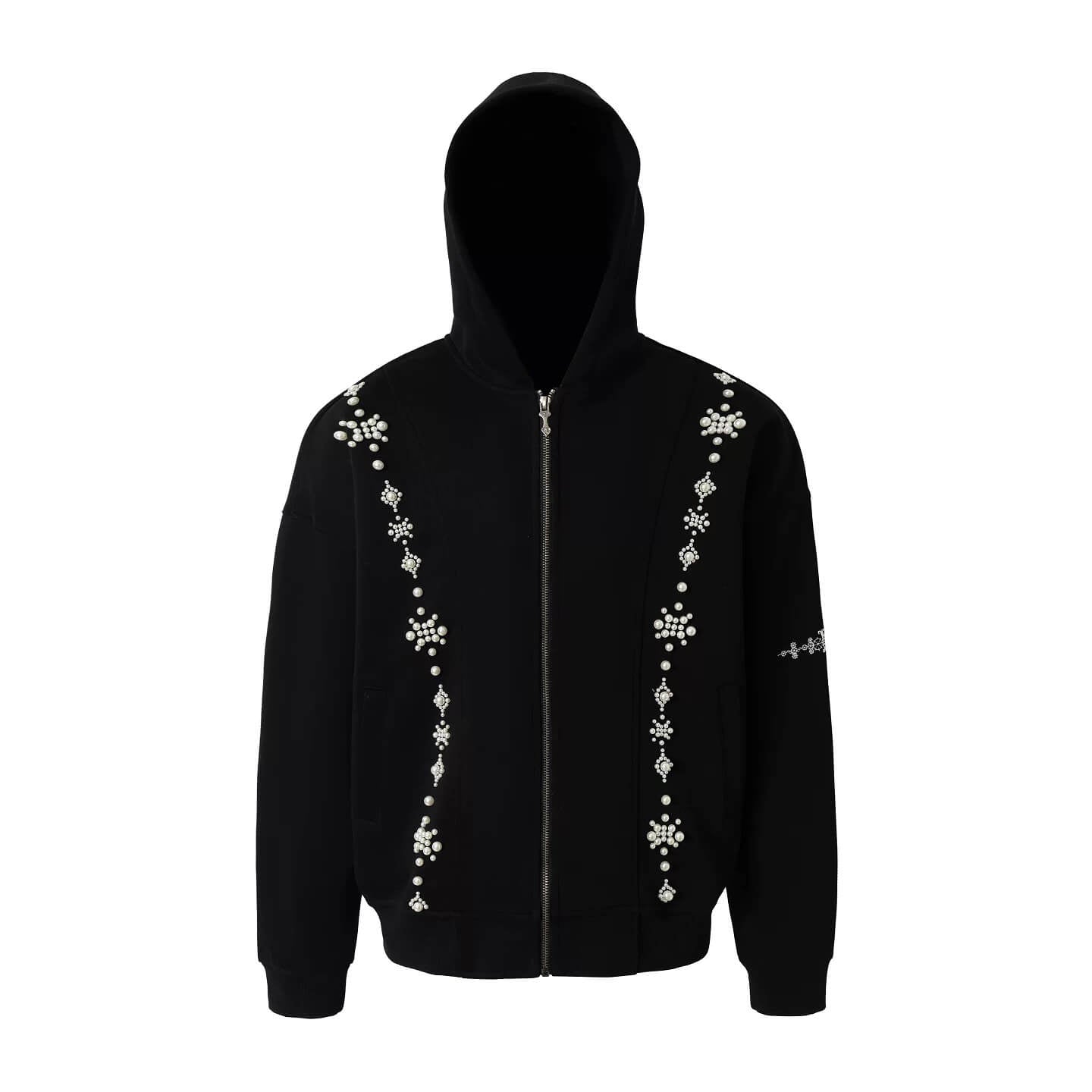 YADcrew Star Track Pearl Zip Up Hoodie