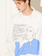 EMPTY REFERENCE Smoking Figure Portrait Long Sleeve Shirt
