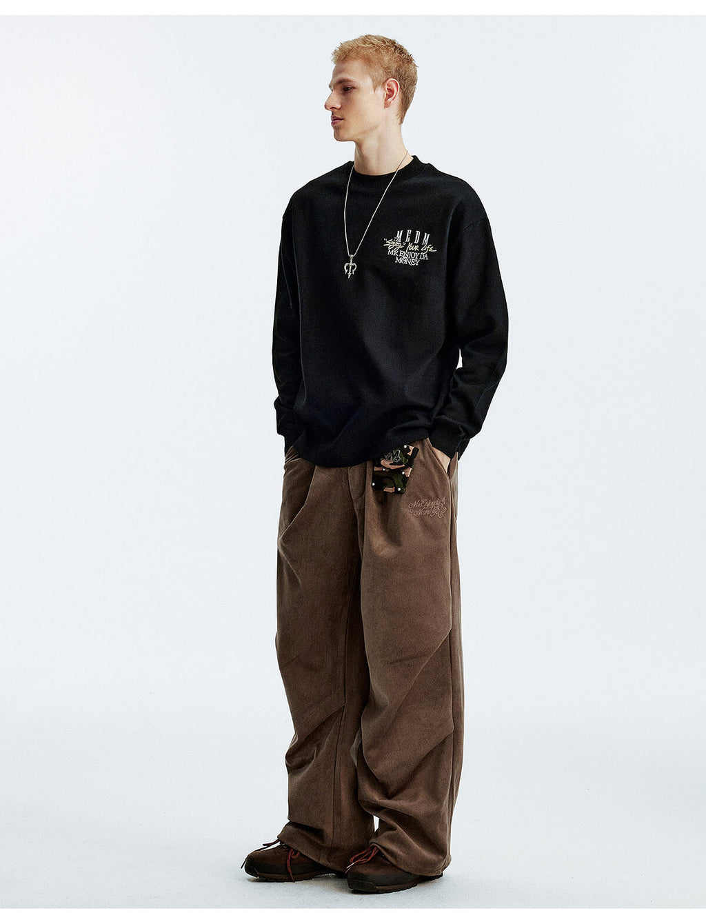 MEDM Warm Fleece Basic Long Sleeve Tee