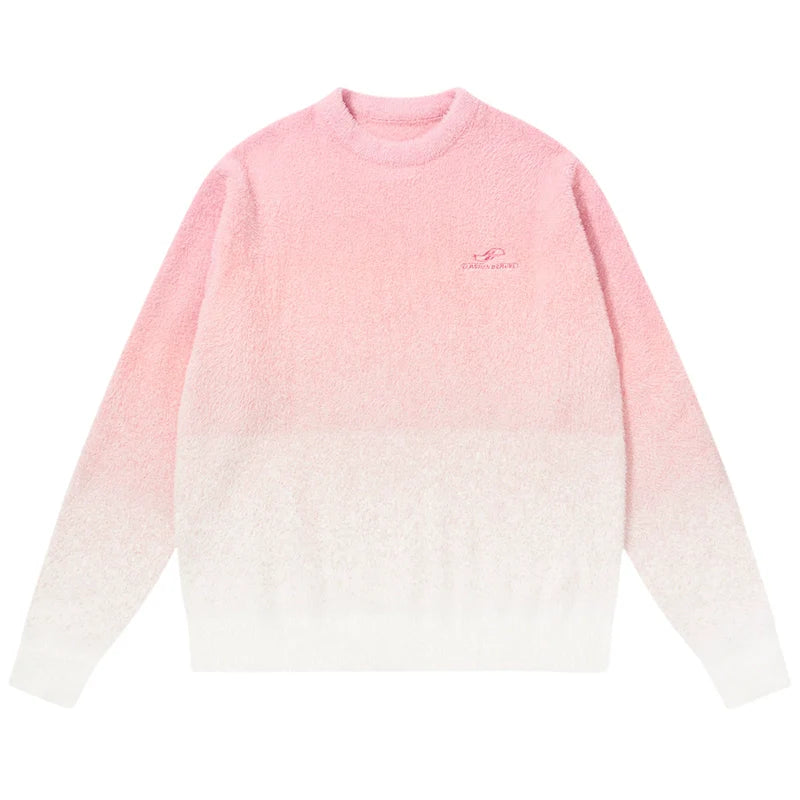 Harsh and Cruel Embroidered Logo Gradient Knit Sweater
