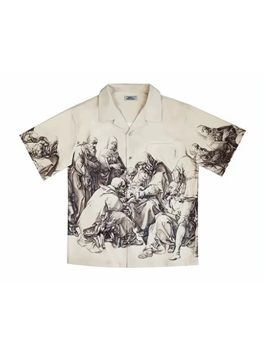 EMPTY REFERENCE Saint Son Print Short Sleeve Shirt
