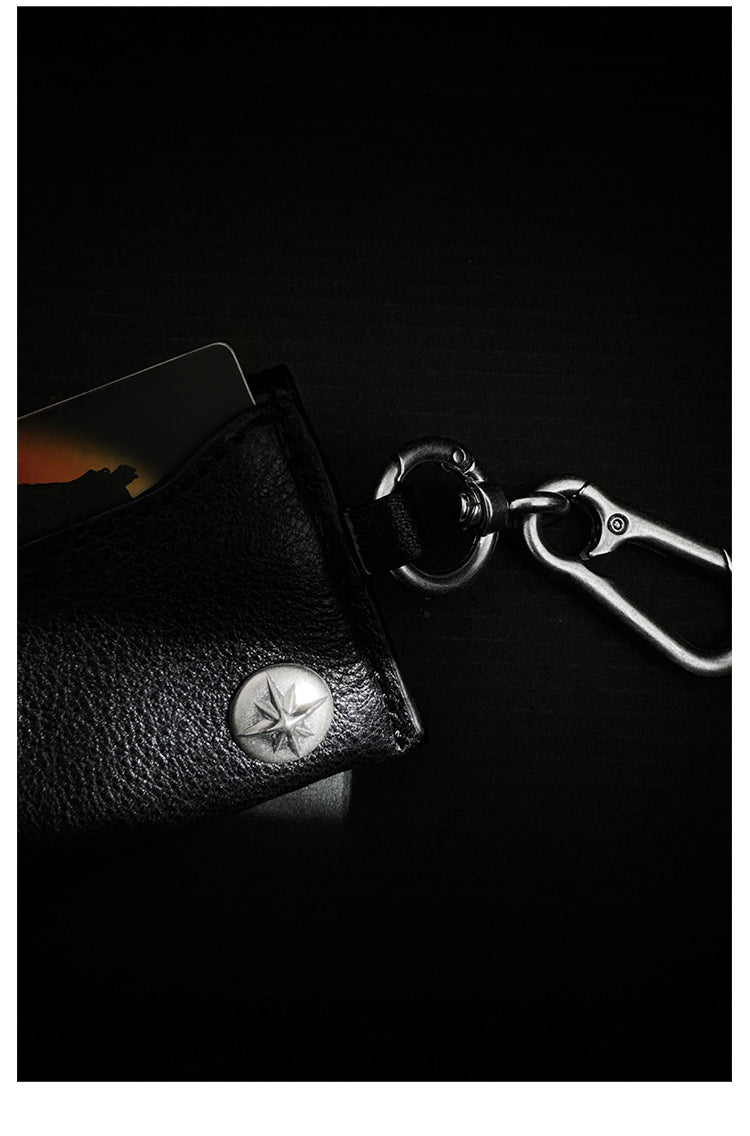 Remedy Metal Studded Keychain Coin Card Leather Wallet