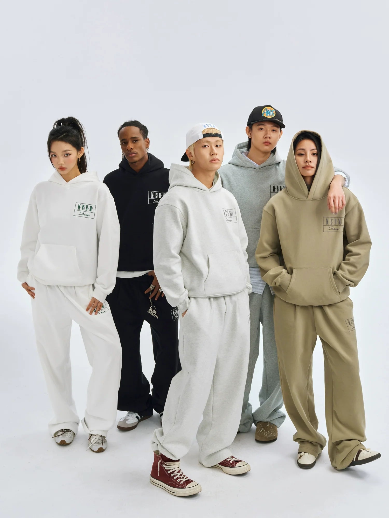 MEDM Embroidered Lettered Logo Hoodie & Sweatpants