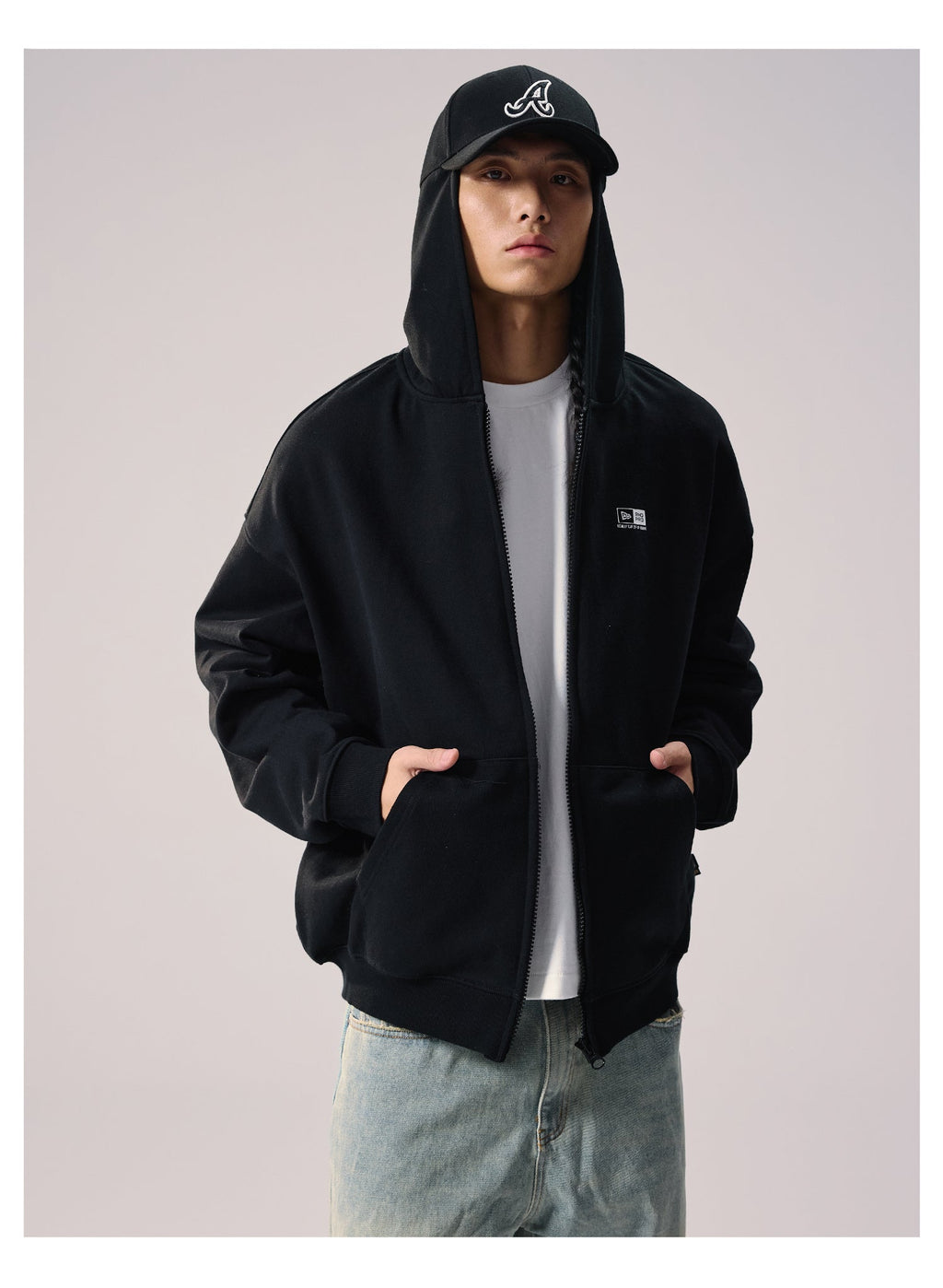 Remedy Baseball Cap Hood Zip Up Hoodie