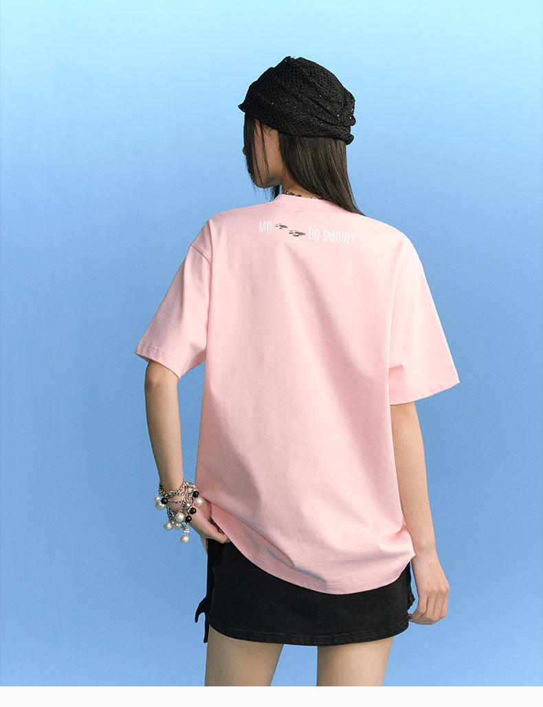 MEDM Cat Ear Hat Puppy Balloon Print Tee