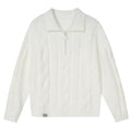 MEDM Cable Knit Half Zip Polo Sweater
