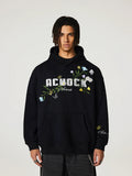 Achock Flowers & Butterflies Embroidered Hoodie