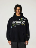 Achock Flowers & Butterflies Embroidered Hoodie