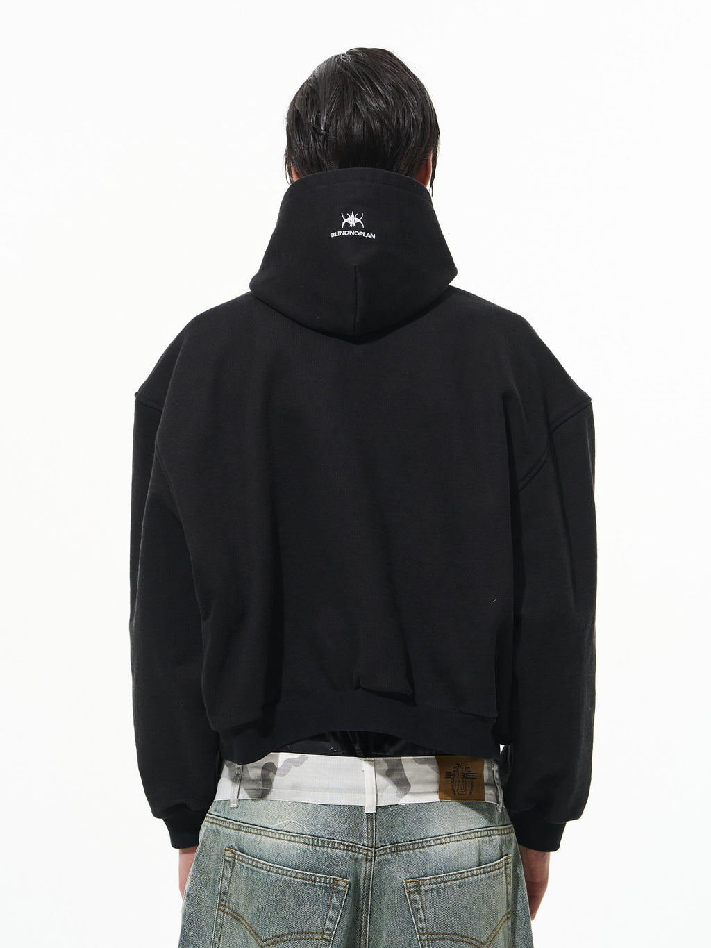 BLIND NO PLAN 3D Reconstructed Metal Logo Zip-Up Hoodie
