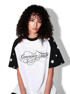 F3F Select Star Print Raglan Color Block Tee
