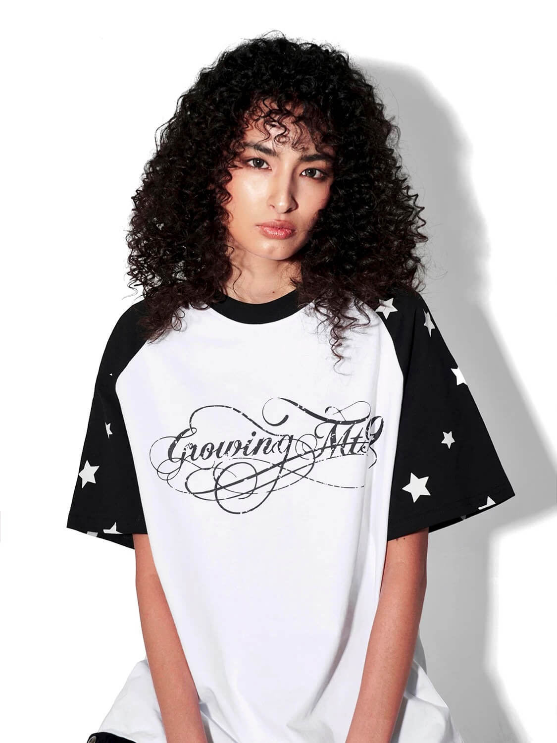 F3F Select Star Print Raglan Color Block Tee