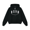 MEDM M Buckled Drawstring Pearl Logo Embroidered Hoodie